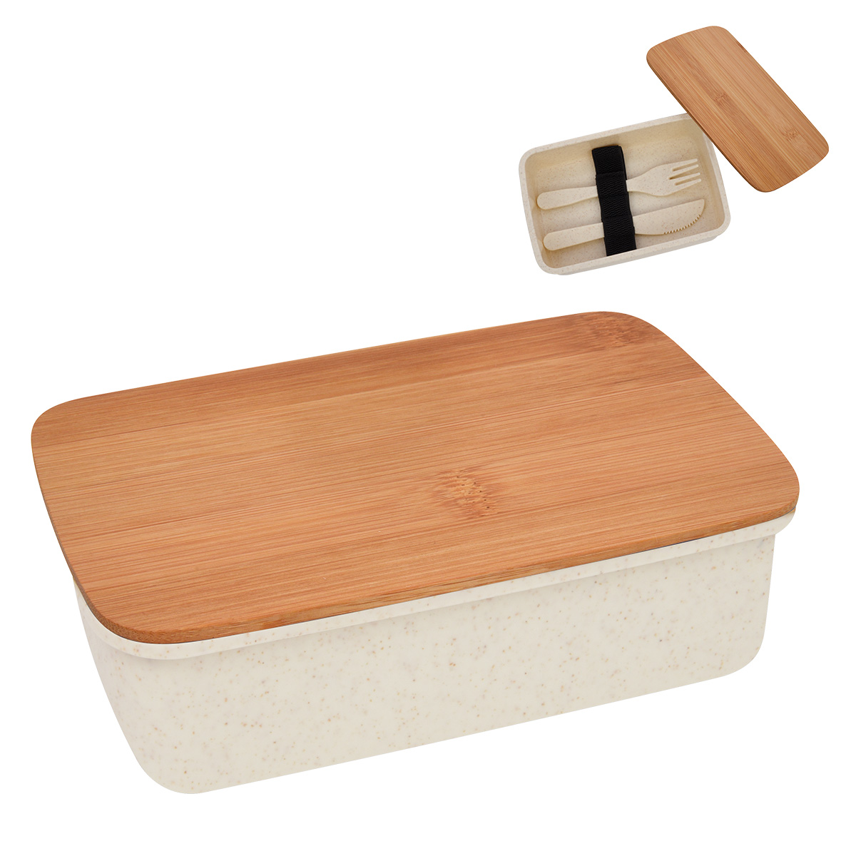 Wheat Lunch Set With Bamboo Lid 1