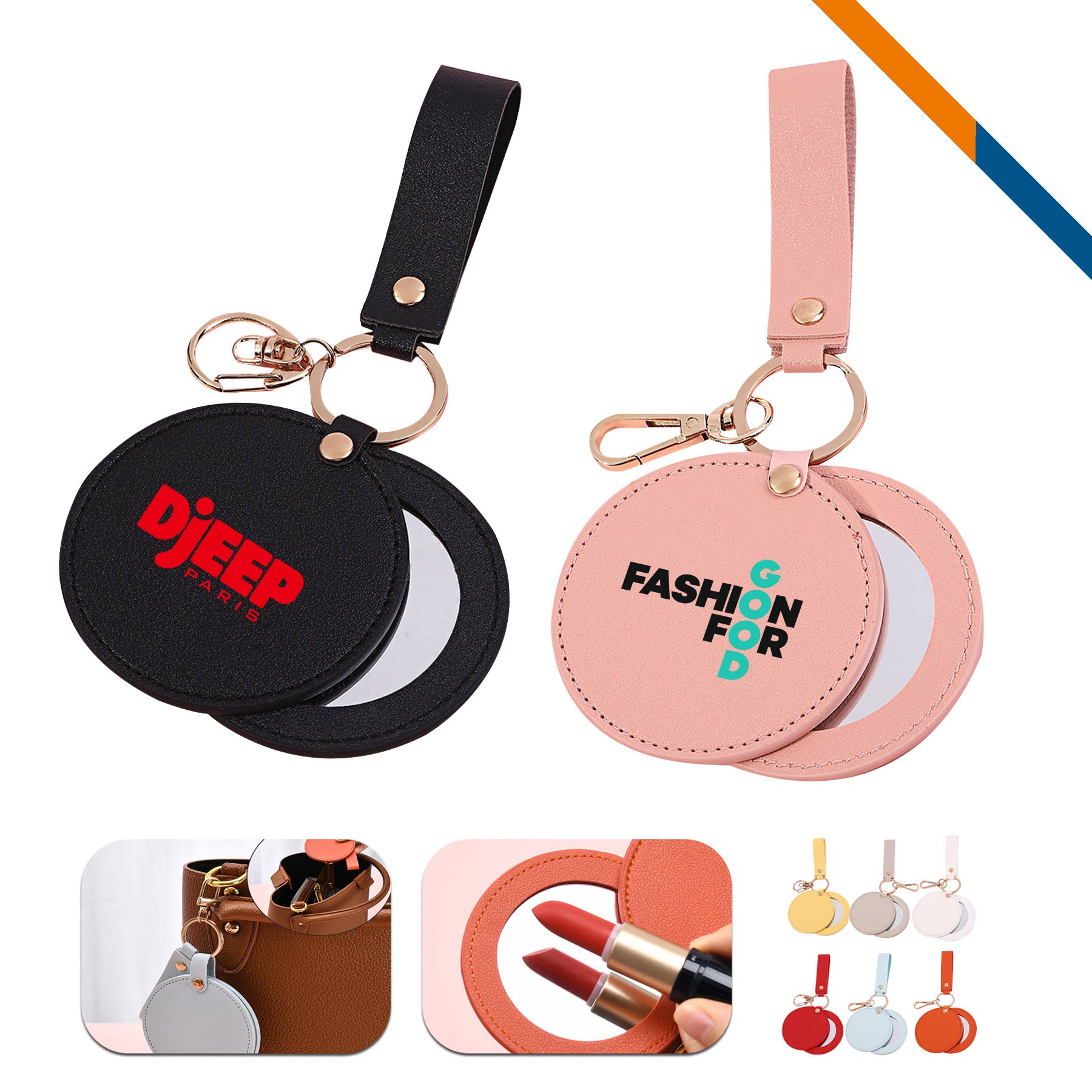 Rava PU Leather Keychain Mirror 2
