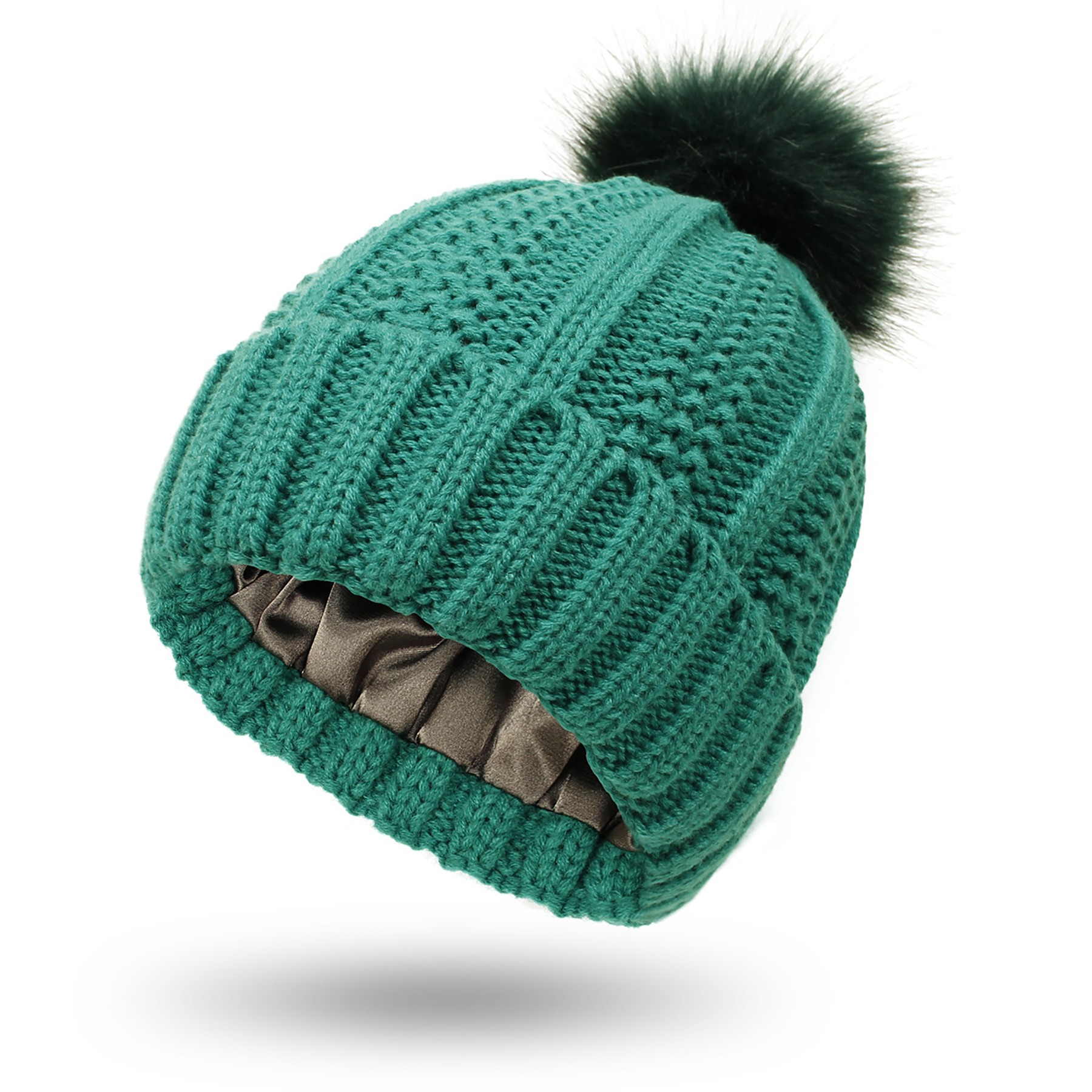 Winter Knitted Beanie With Pompom 6