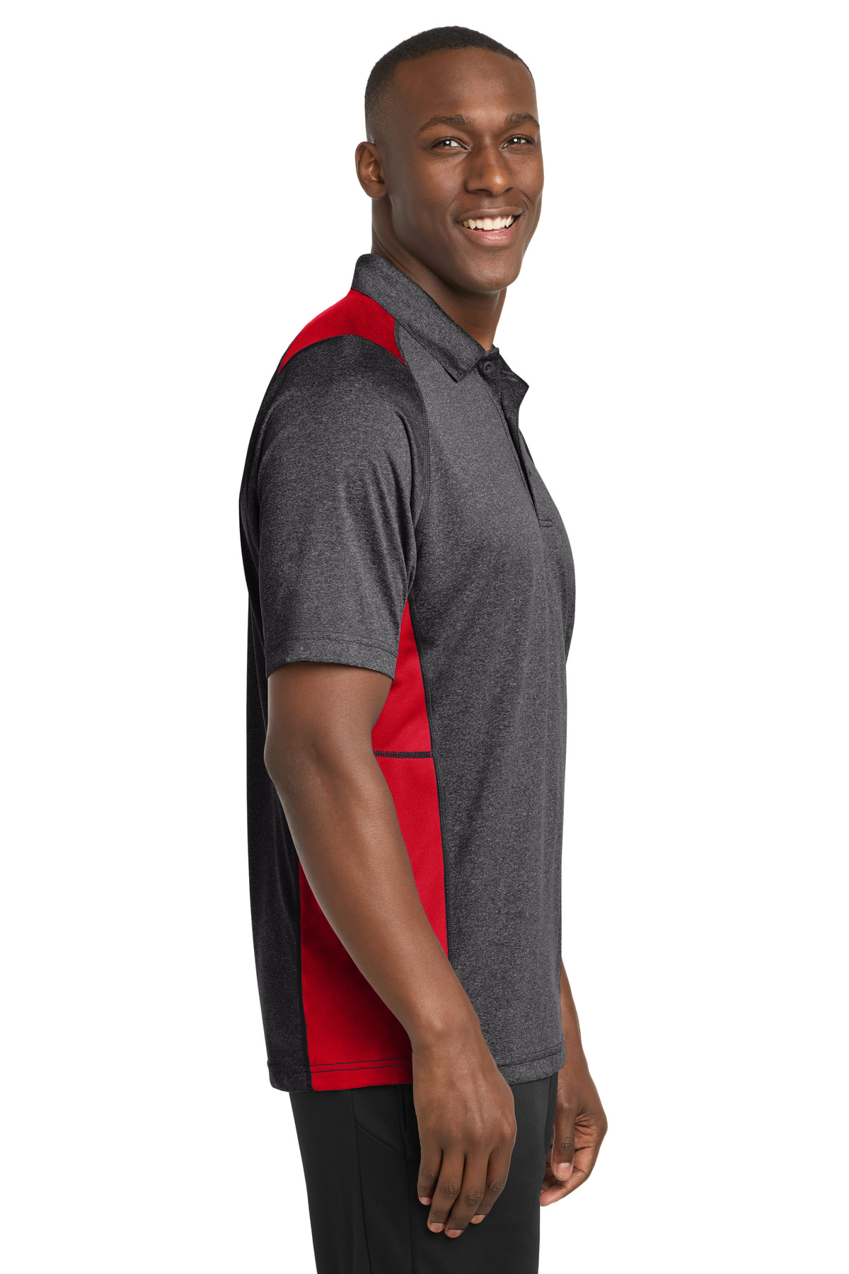 Sport-Tek Heather Colorblock Contender Polo. ST665 4