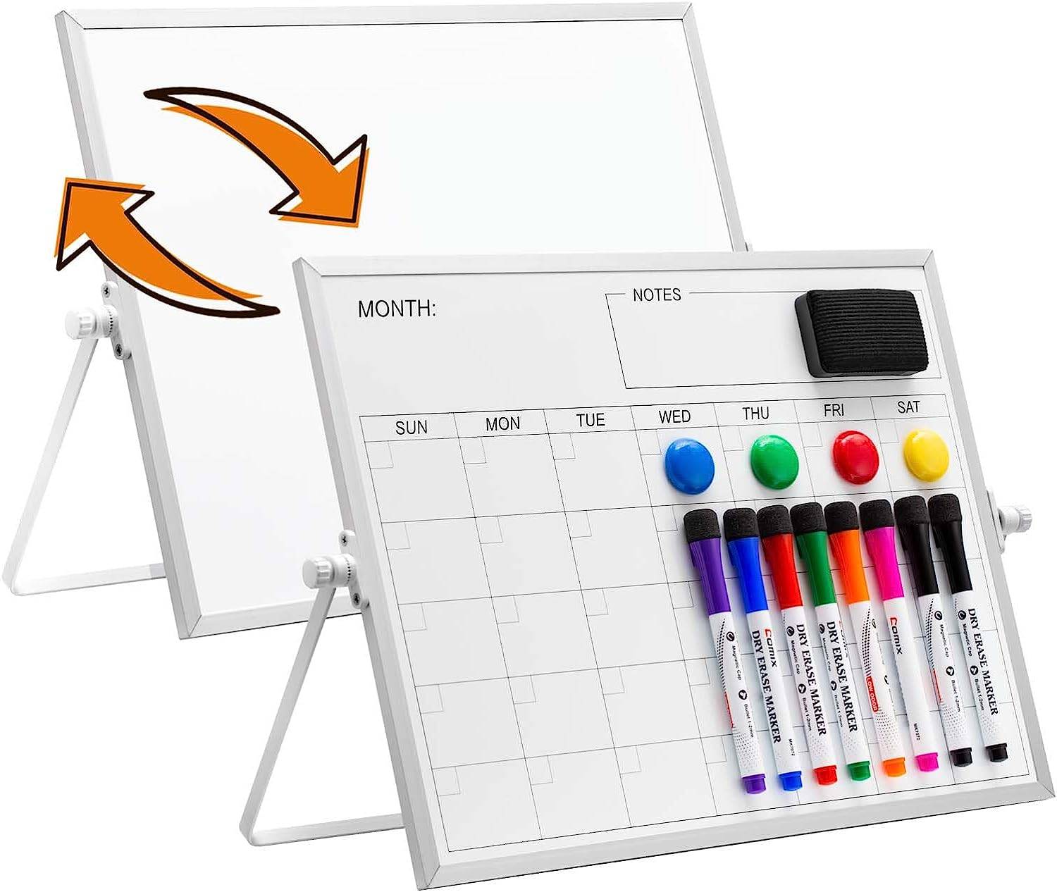 16" x 12" Large Magnetic Desktop Whiteboard with Stand 1