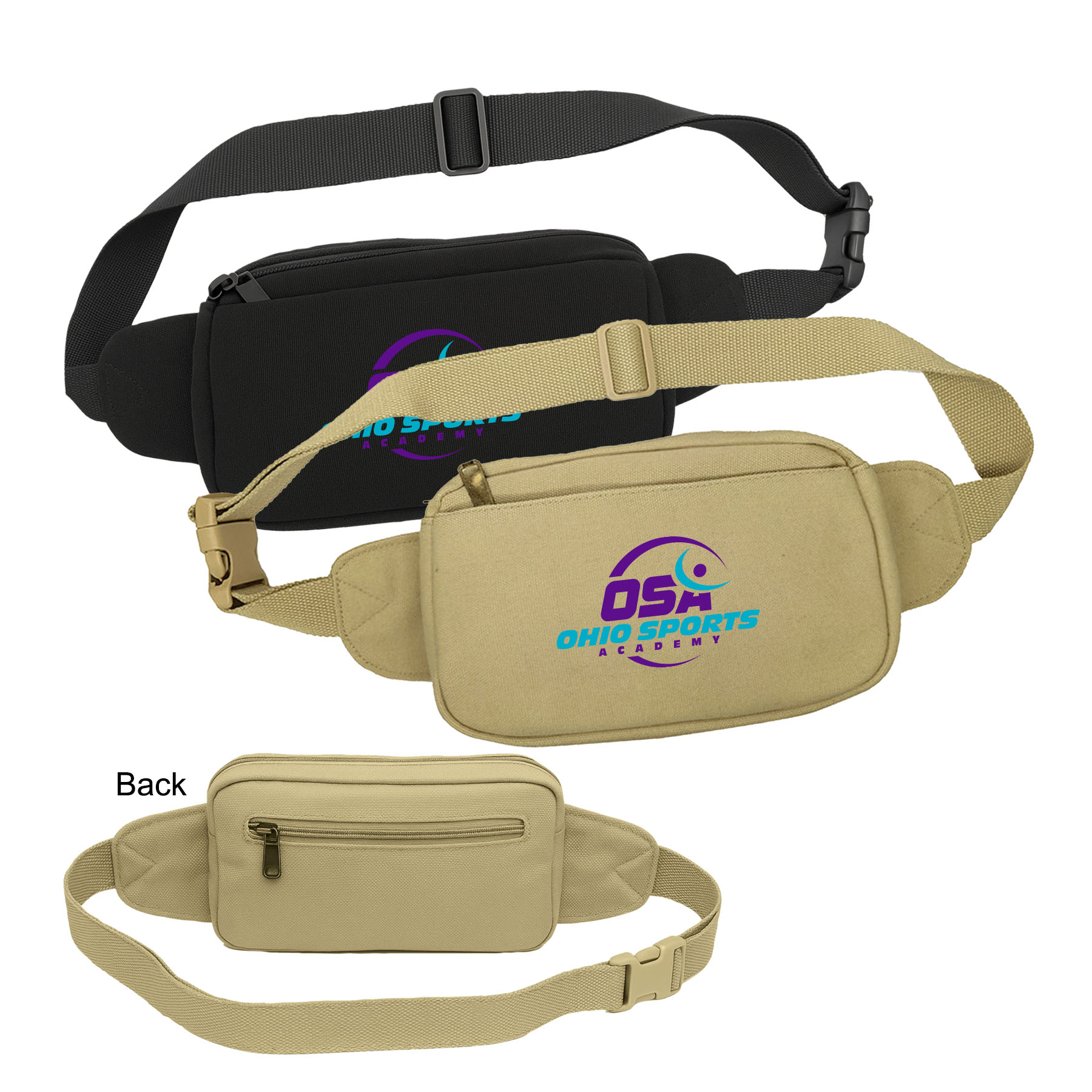 16 oz Cotton Canvas 3-Zipper Waist Pack 5