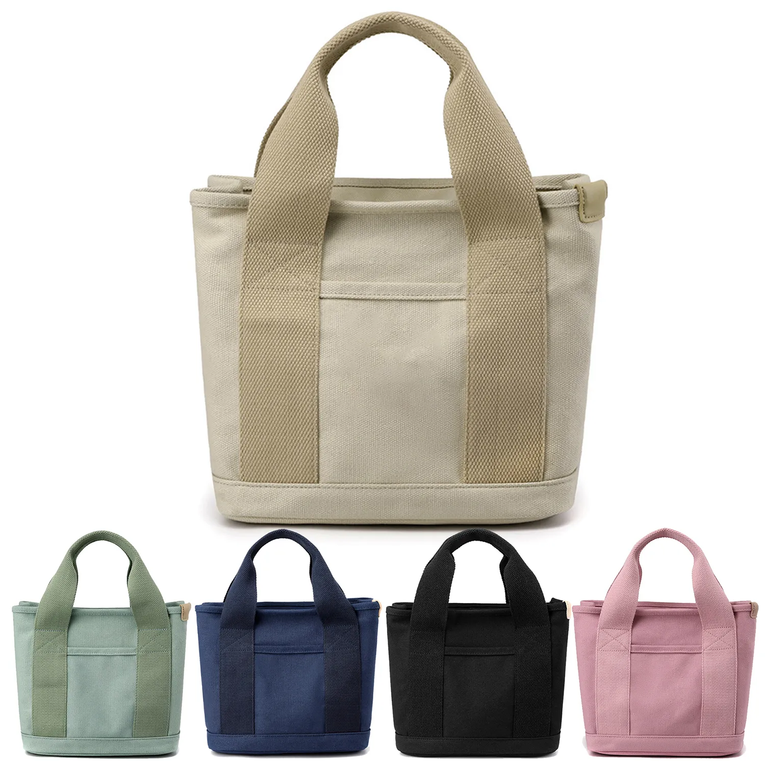 Canvas Small Tote Bag with Zipper 5