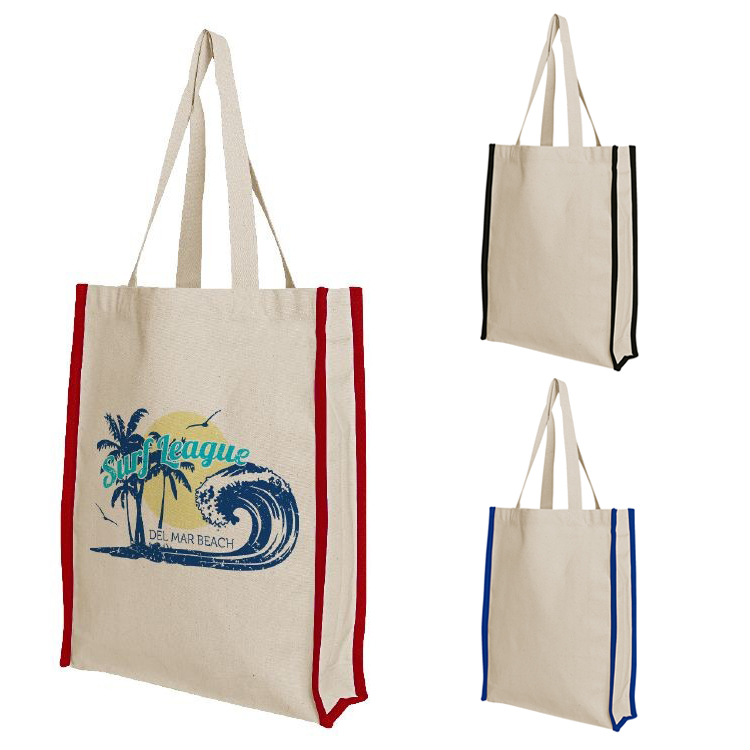 Accent Gusset Colored Cotton Tote 7
