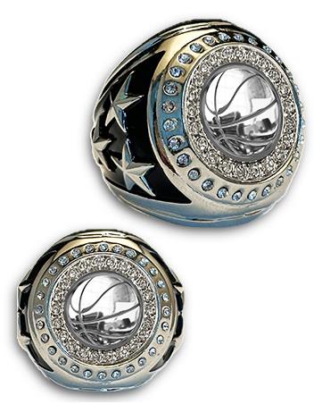 Basketball Championship Bling Ring Silver 2