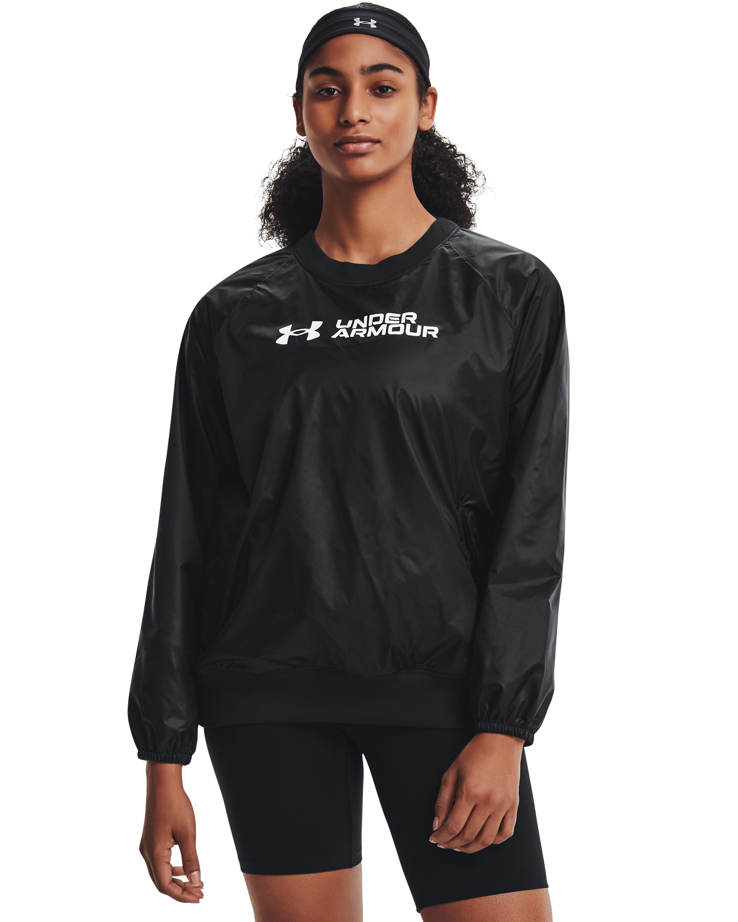 Women's UA RUSH Woven Shine Crew  2