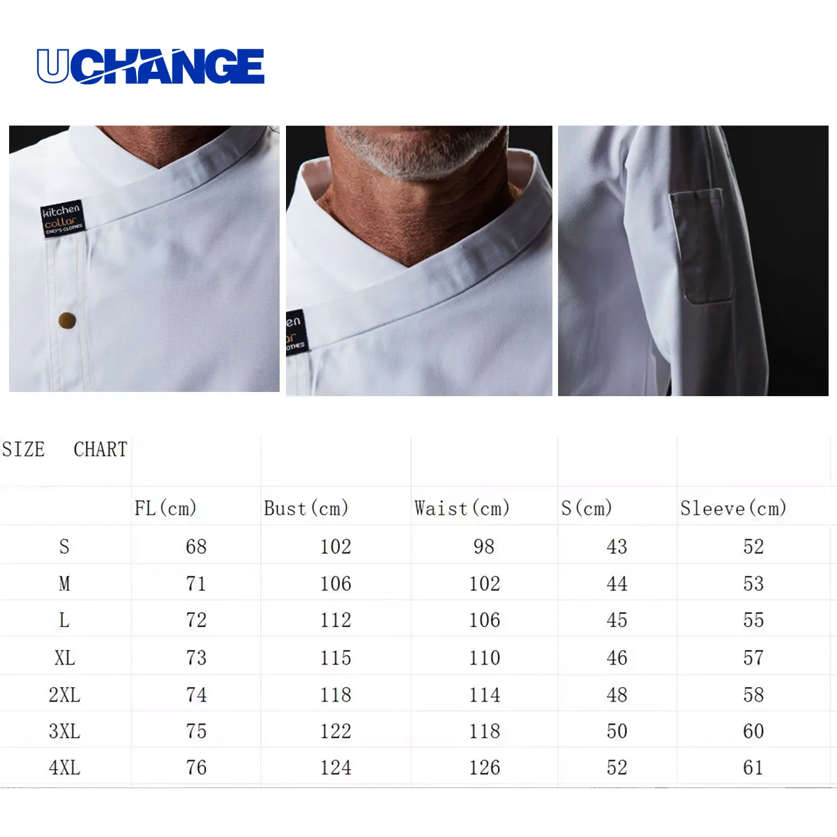 Long Sleeve Chef Jacket With Logo Embroidery 3