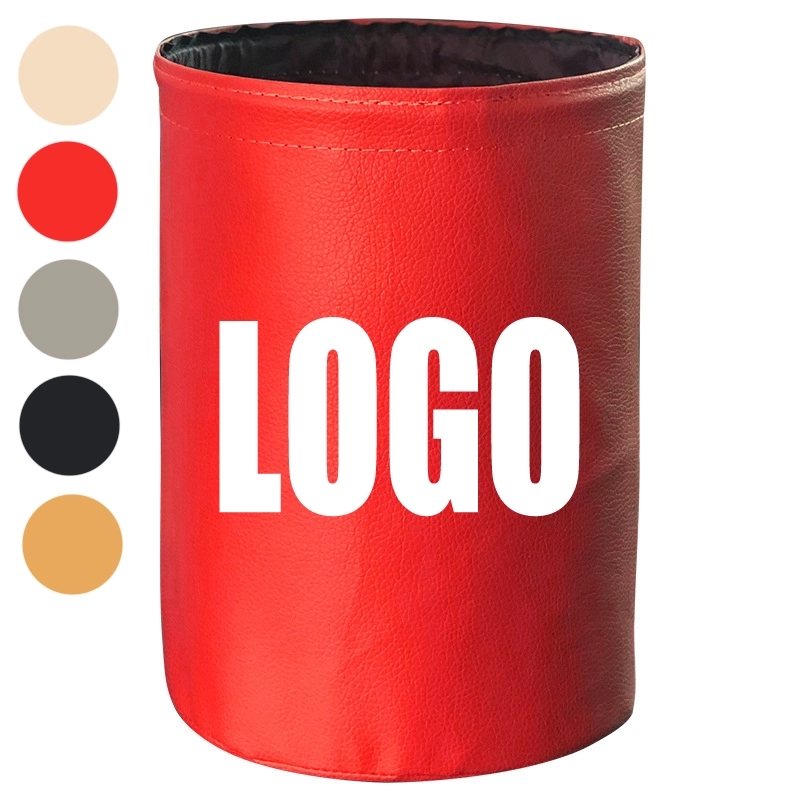 Collapsible Waterproof Portable PU Leather Car Trash Can 6