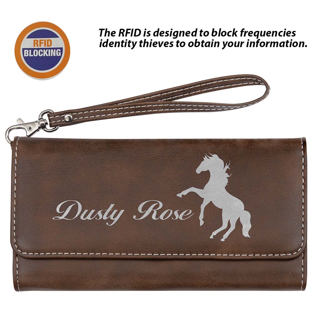 RFID Protected Rustic Leatherette Wallet with Strap 1