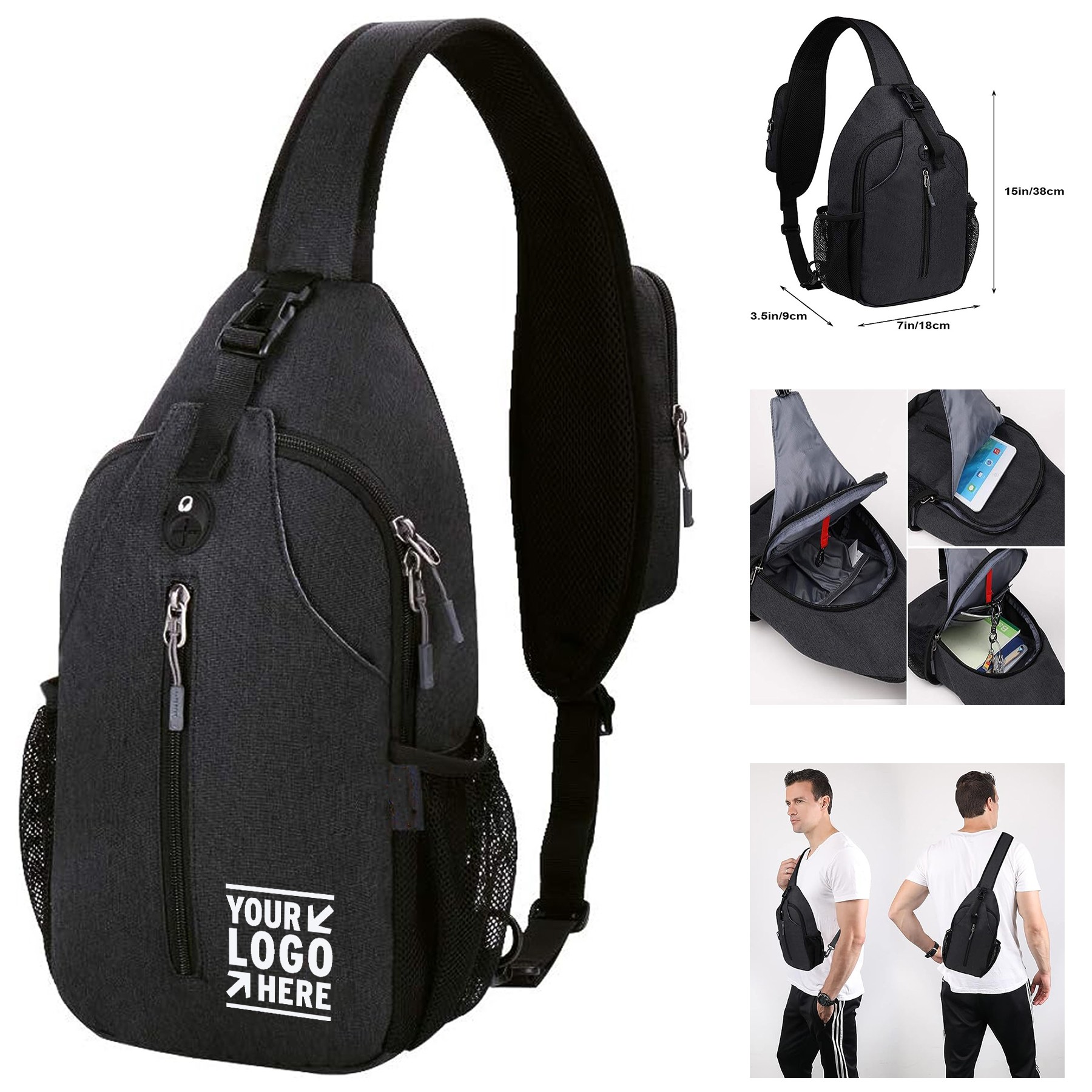 Crossbody Sling Backpack Travel Hiking Chest Bag Daypack 2