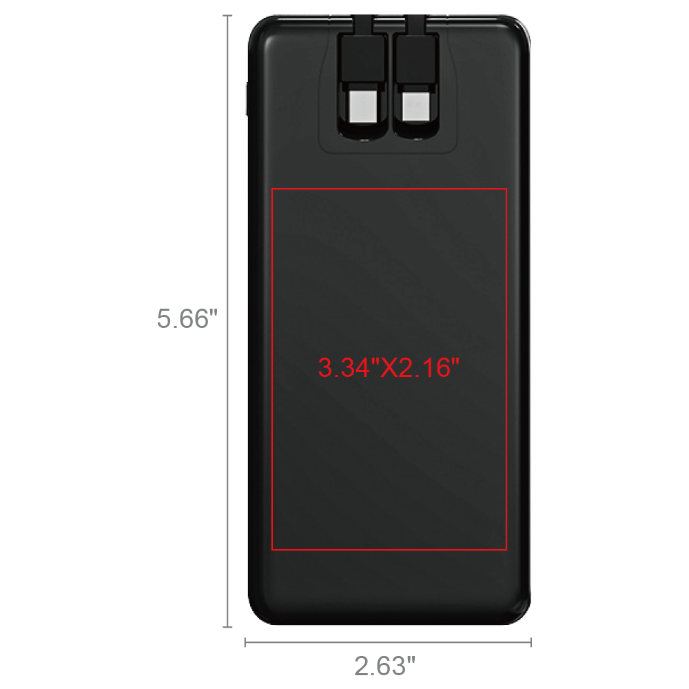 Galena Transparent Corded Power Bank 10000