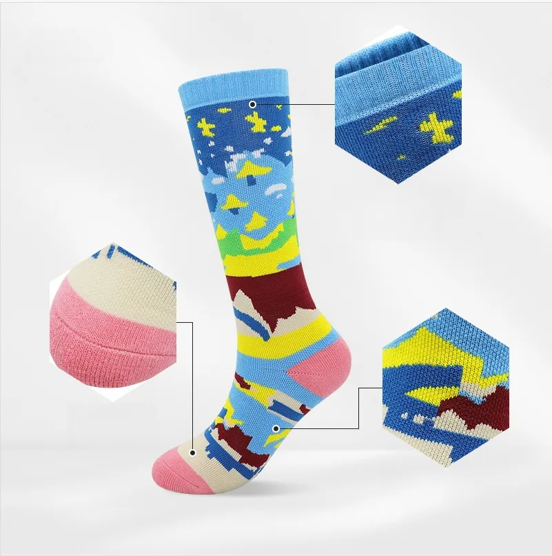 Custom Knitted Jacquard Crew Dress Socks - 168 needle 5