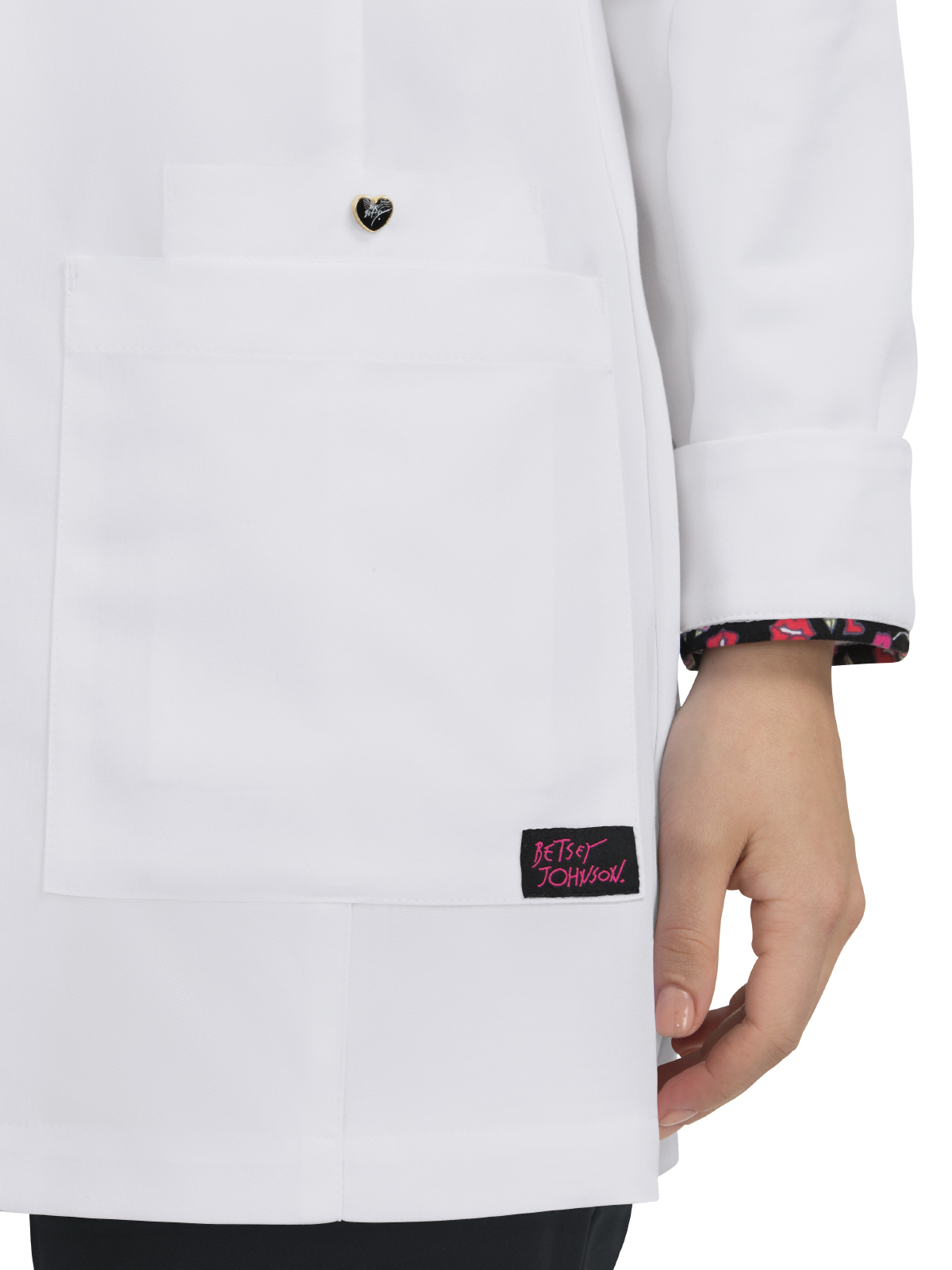 koi - Betsey Johnson - Women's Three-Pocket 32" Marigold Lab Coat 2