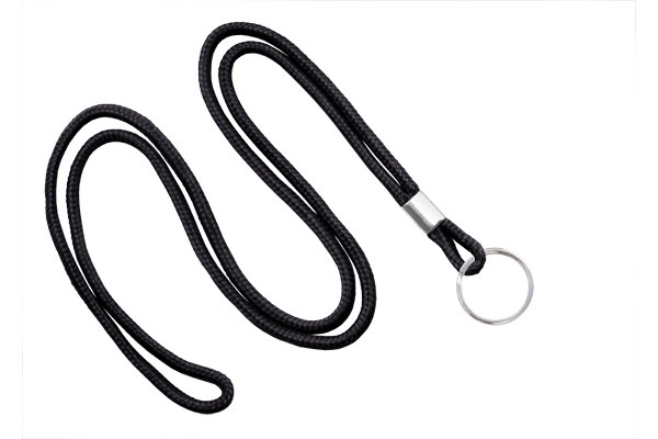 1/8" Blank Lanyard w/Split Ring (Black) 1