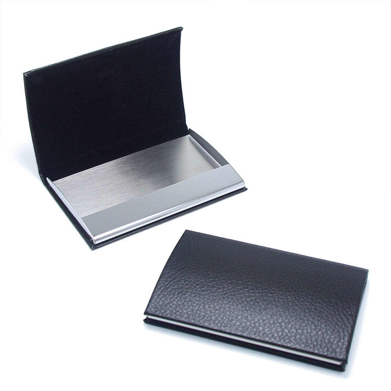 Stainless steel PU leather business card holder 4