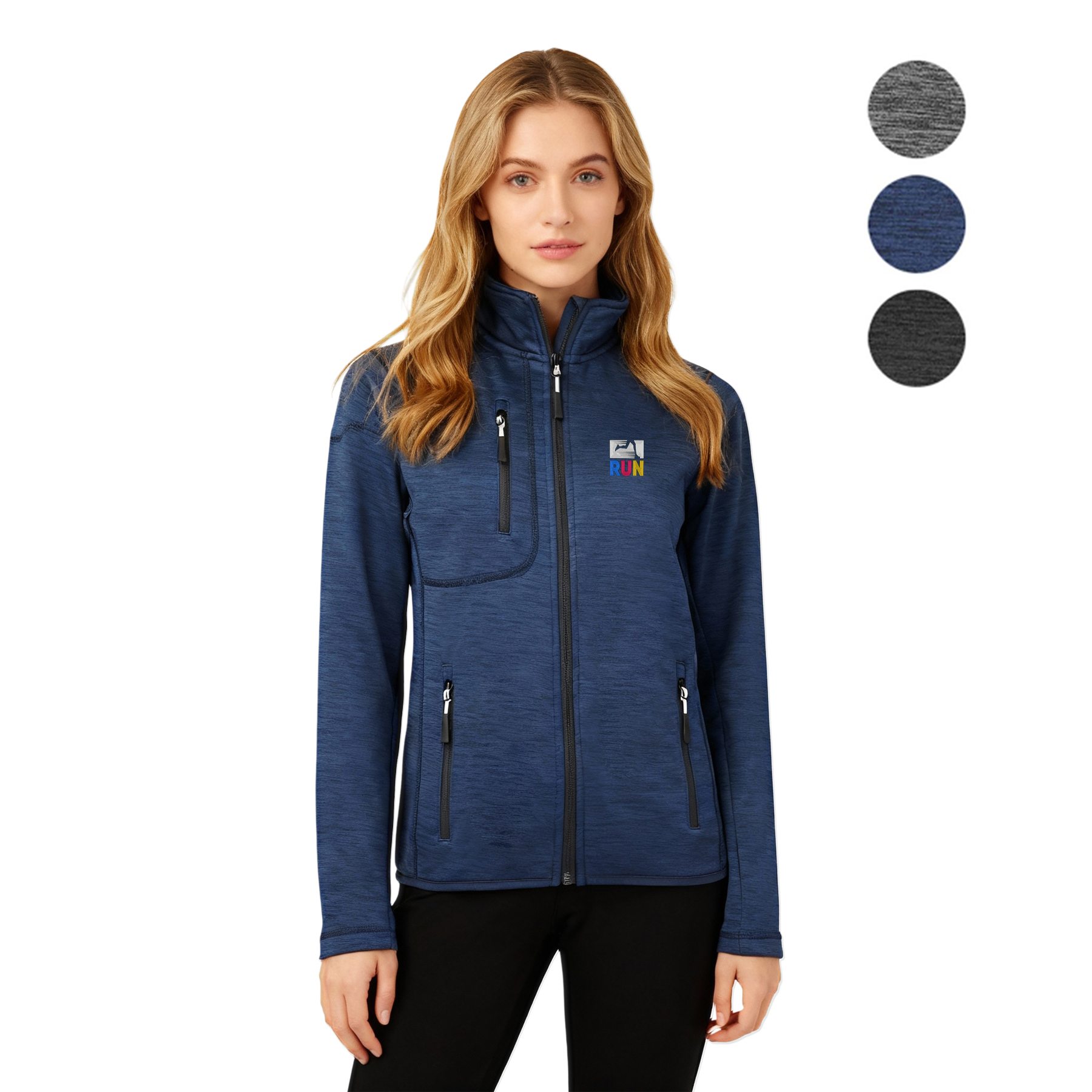 Women's Full Zip Sweater Fleece Jacket with Chest Pocket 13