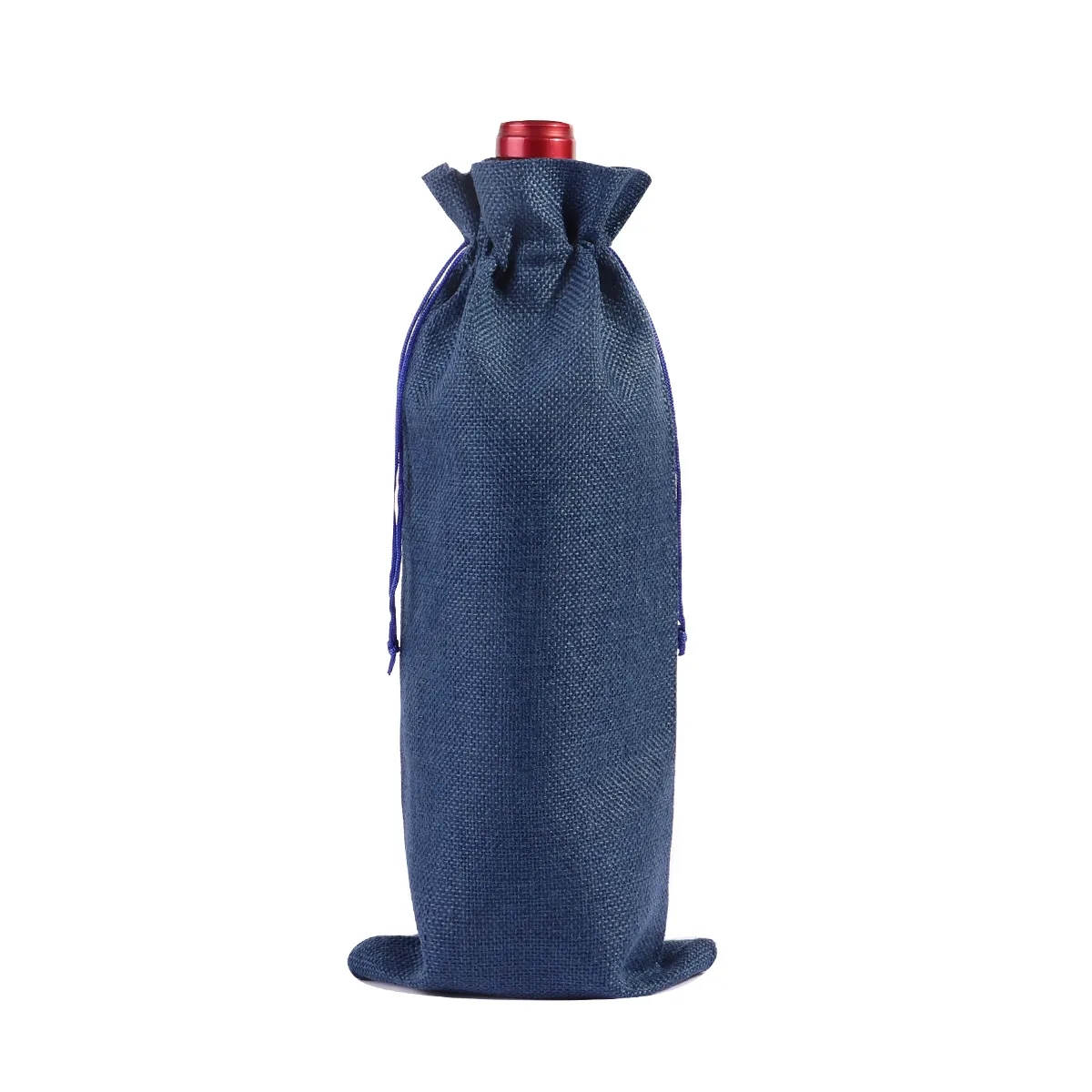 MOQ 20 Burlap Drawstring Wine Bottle Bag 14"L x 6"W 2