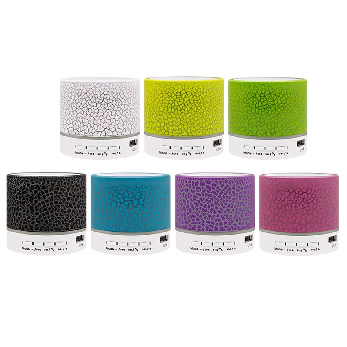 Portable Crack Wireless Mini BT Speaker with LED Light 8