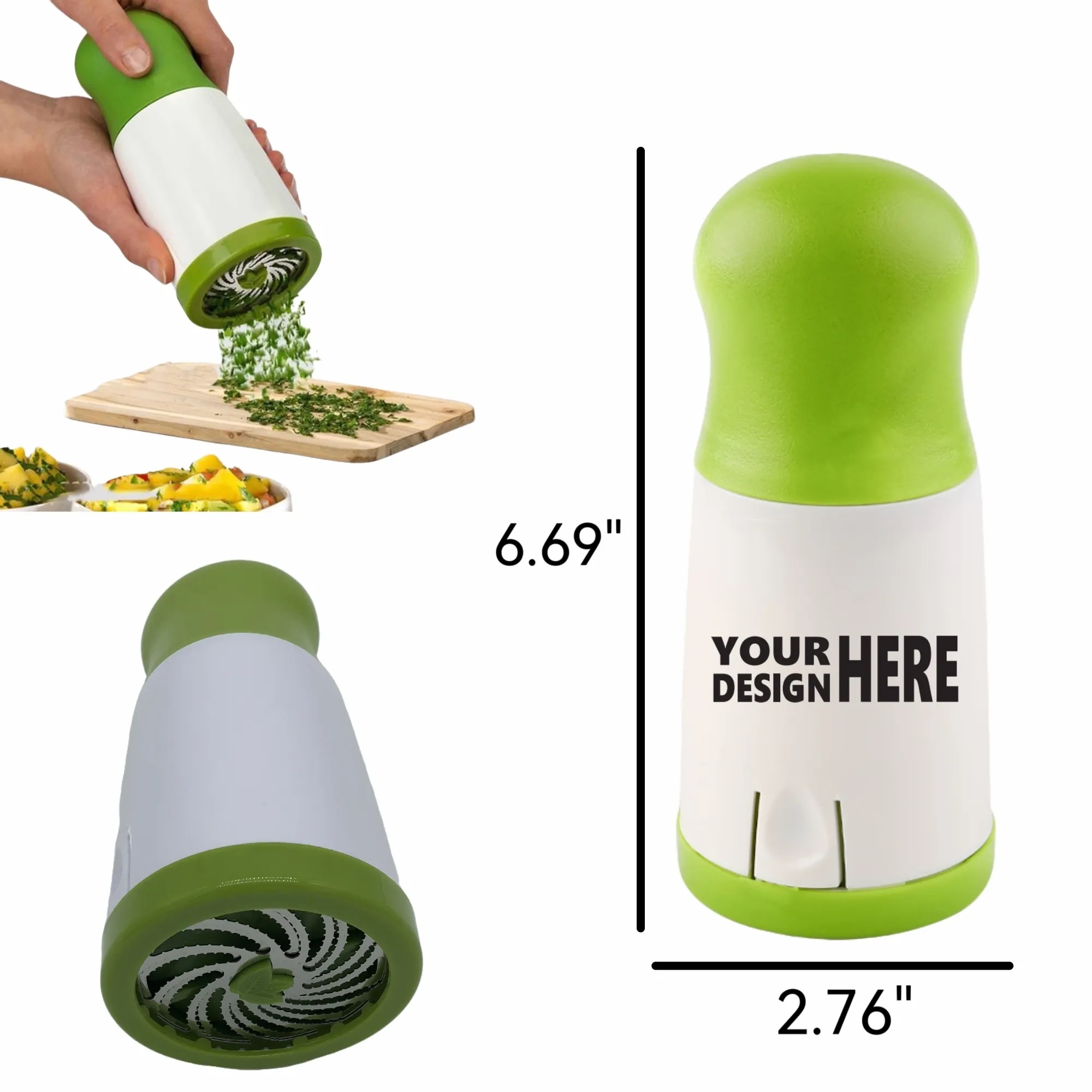 Manual White-Green Herb Chopper For Parsley & Spices 3