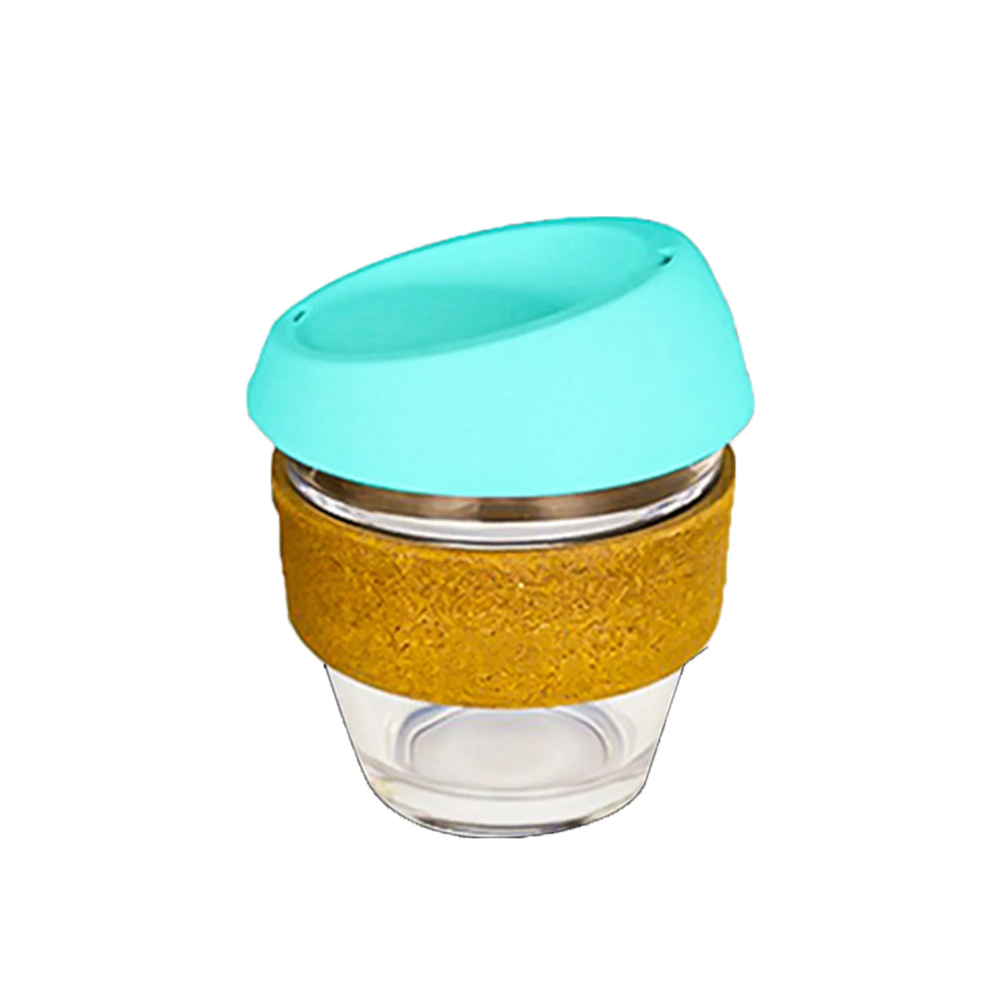 Cork Silicone Insulated Glass Coffee Cup 8oz/12OZ 5