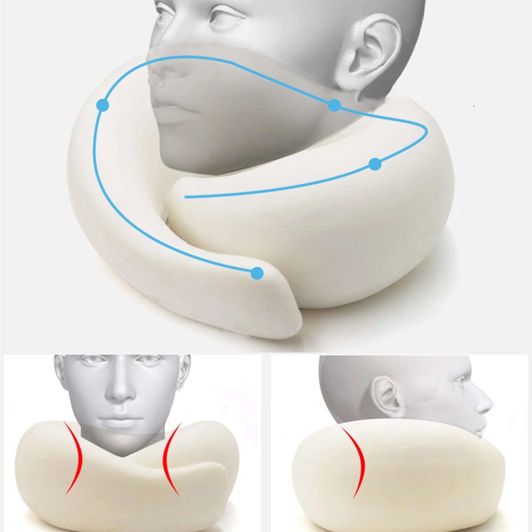 Memory Foam Chin Supporting Travel Pillow 6