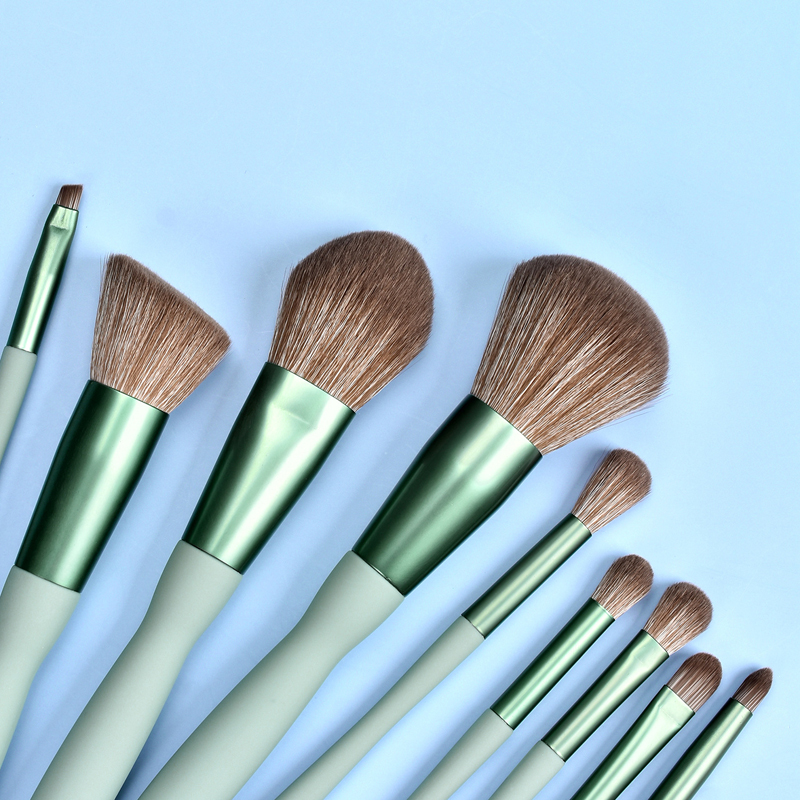 9pcs Diamond Blending Blush Concealer Eye Shadow Makeup Brush Set w/Magnetic buckle PU Bag 2