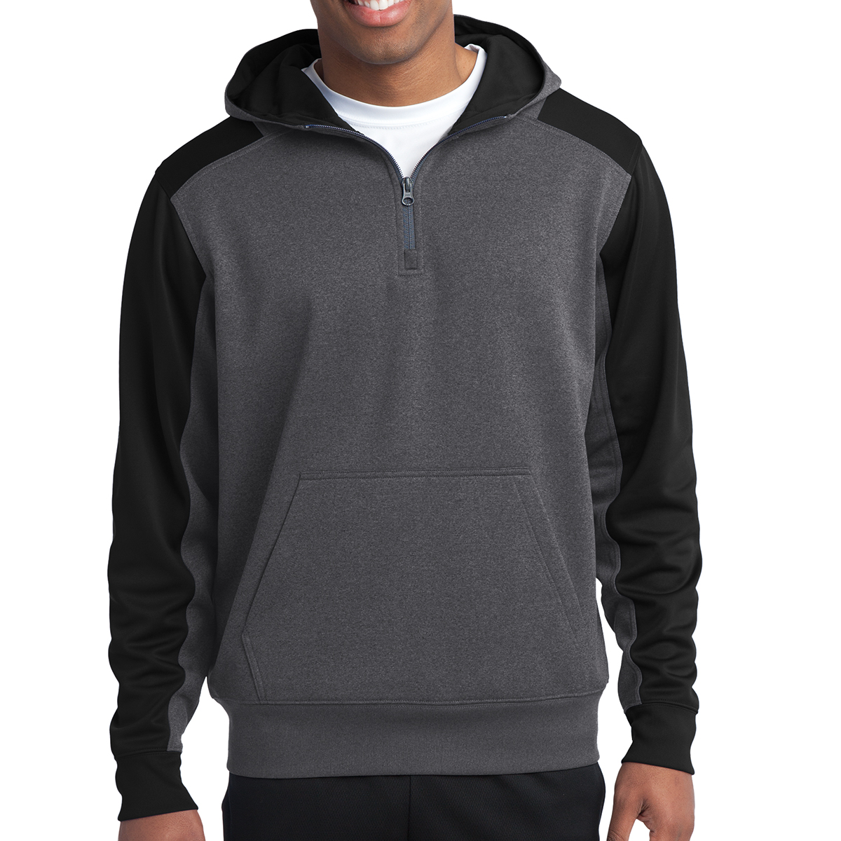 Sport-Tek® Tech Fleece Colorblock 1/4-Zip Hooded Sweatshirt 9