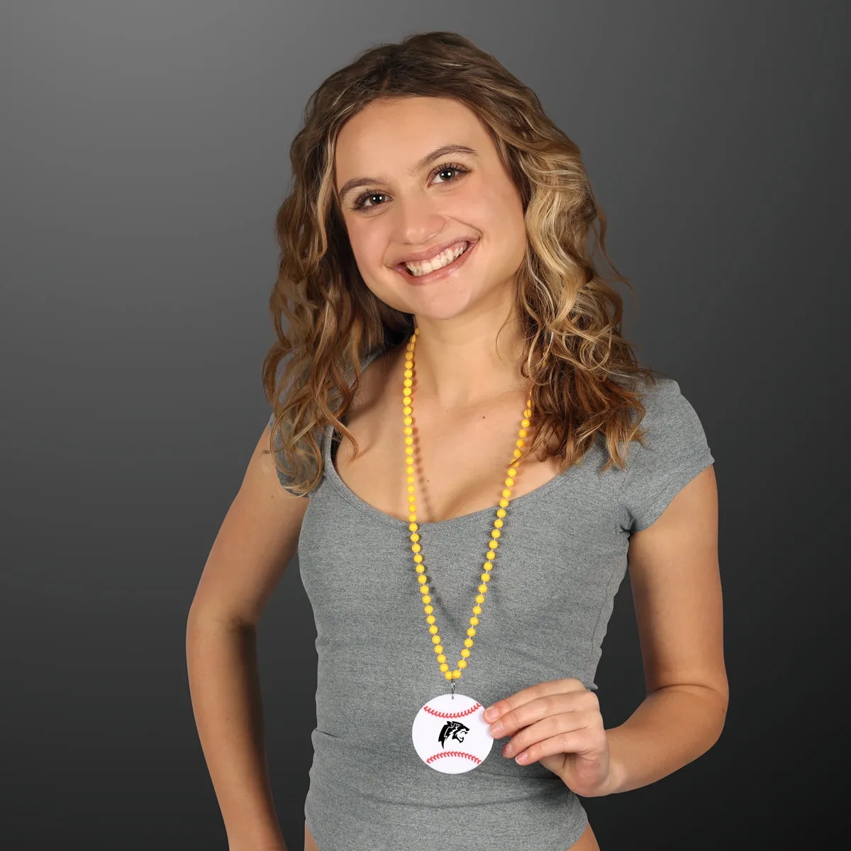 Baseball Medallion with Beaded Necklace (Non Light Up) 21