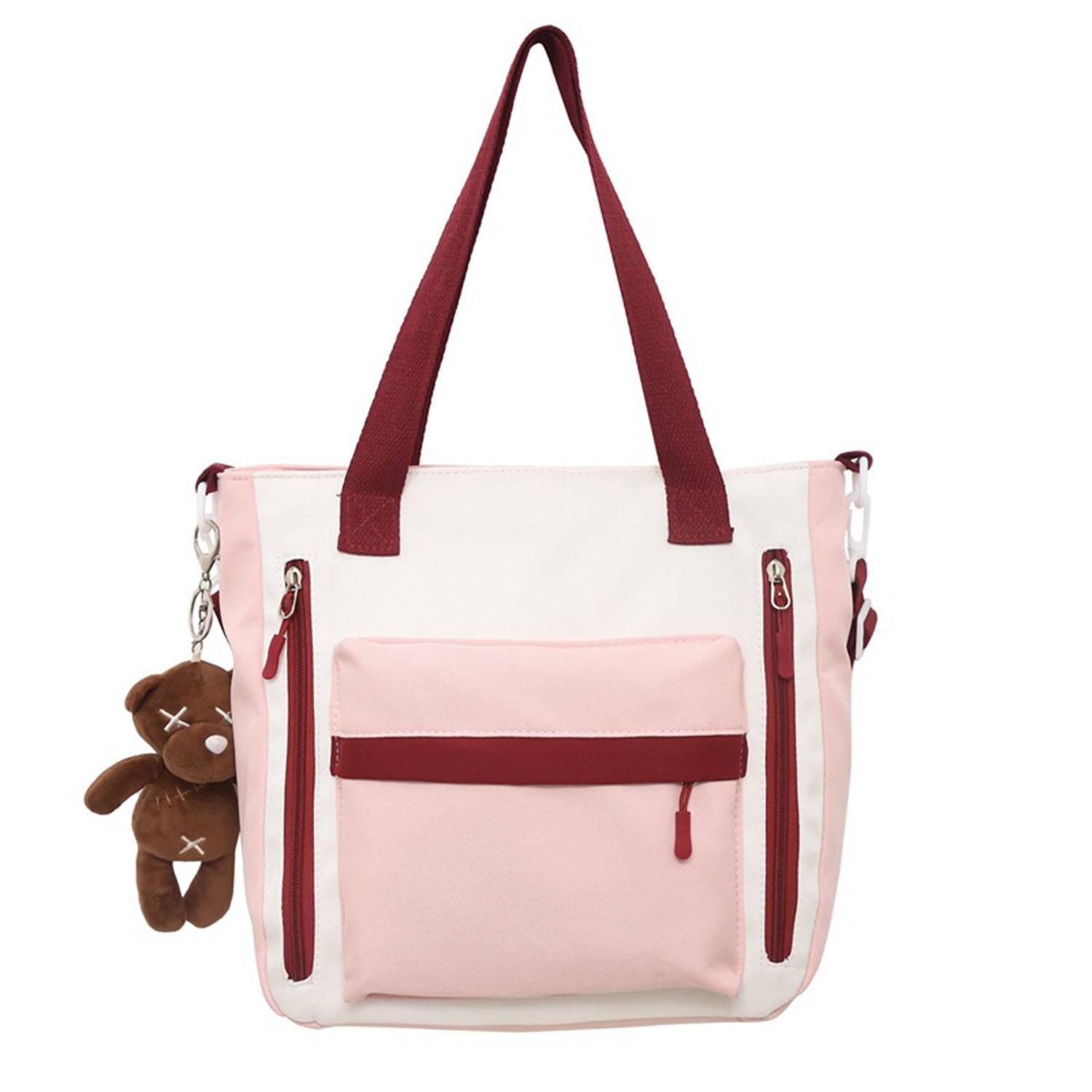 Large Capacity Canvas Contrasting Colors Tote Bag, custom tote bag with logo imprint 4