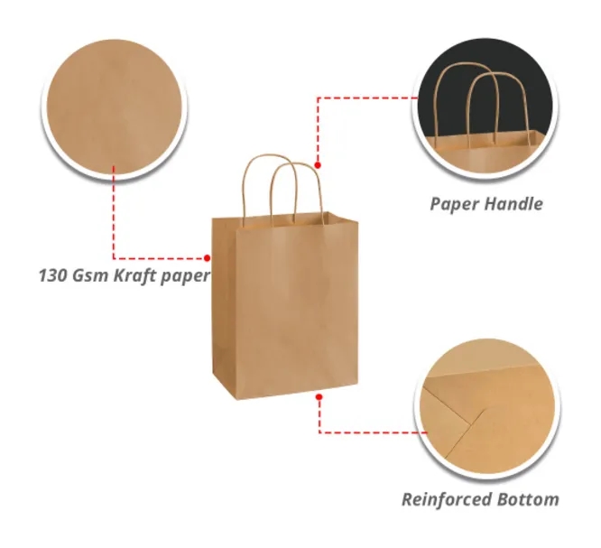 Kraft Paper Shopping Bags - Brown 5