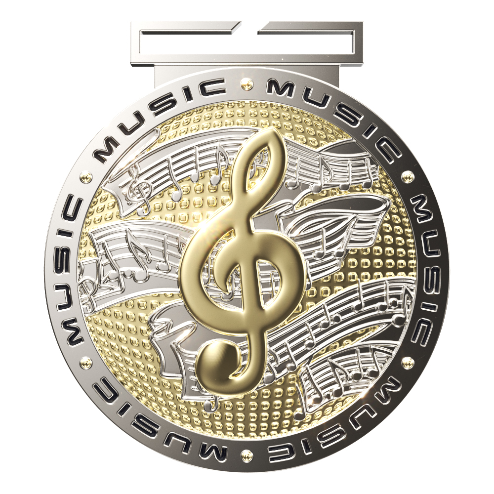 Music Dual Plated Medallion (3")