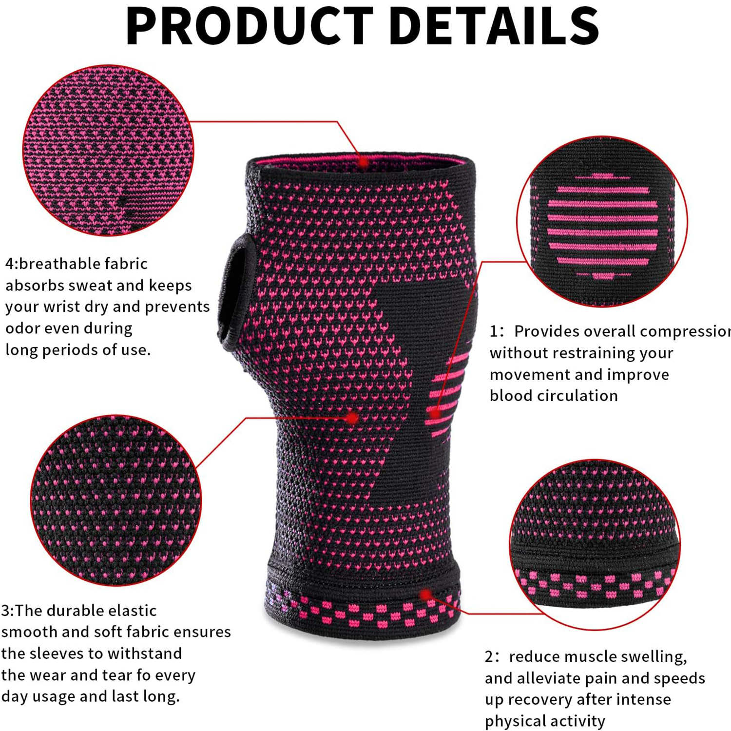 Breathable And Sweat-Absorbing Carpal Tunnel Wrist Brace 4