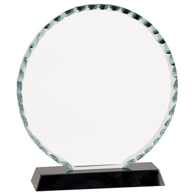 7 1/2" ROUND FACET GLASS ON BLACK BASE TOP 2