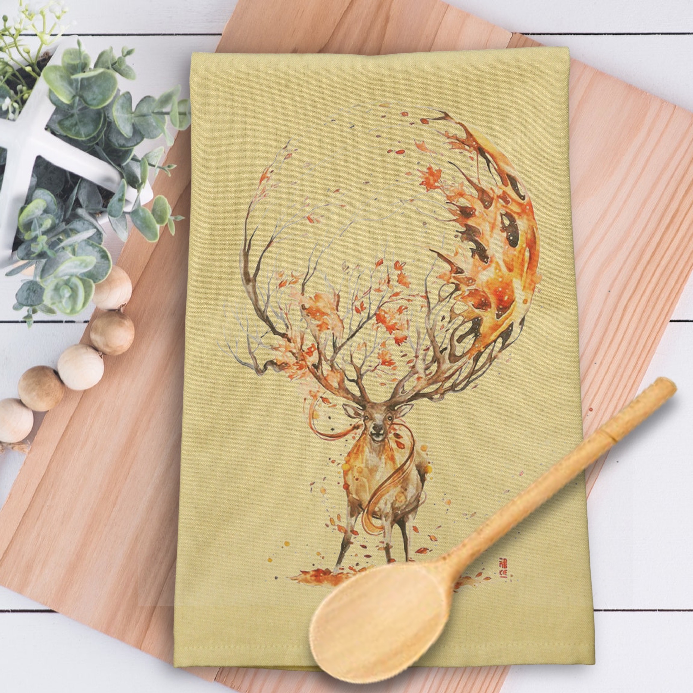 Dijon Solid Plain Weave Kitchen Towel with Custom Print 10