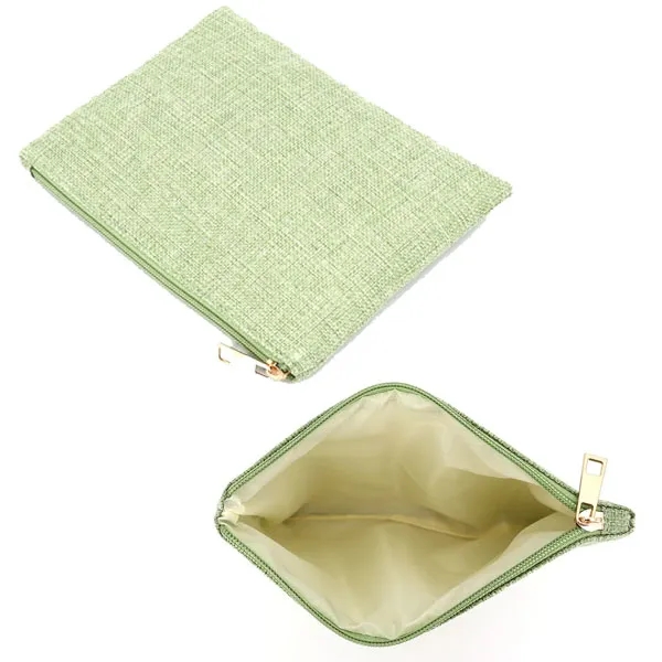 Custom Jute Organizer Zipper Pouch 2