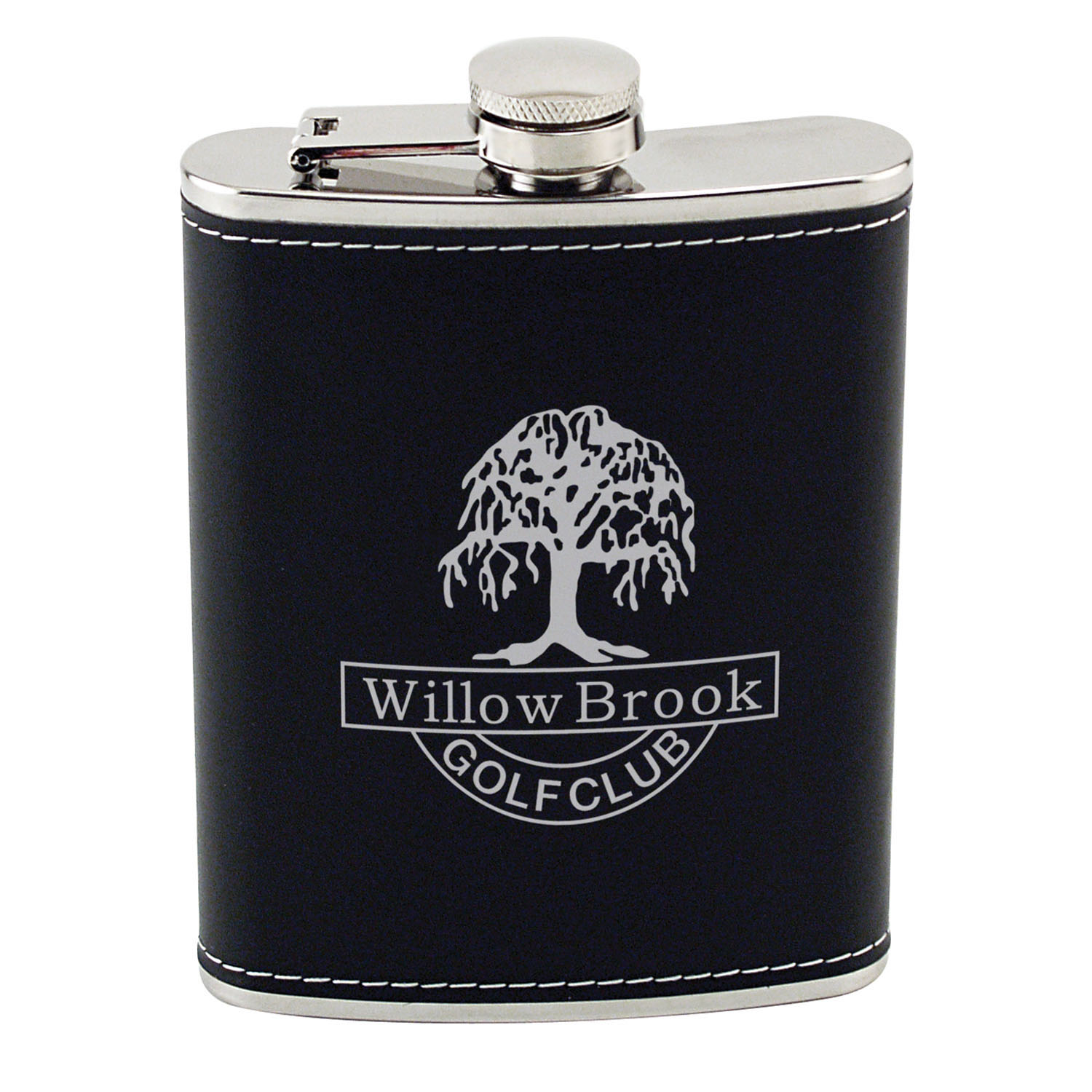 8oz Leatherwrap Stainless Steel Flask, custom water bottle with logo imprint 2