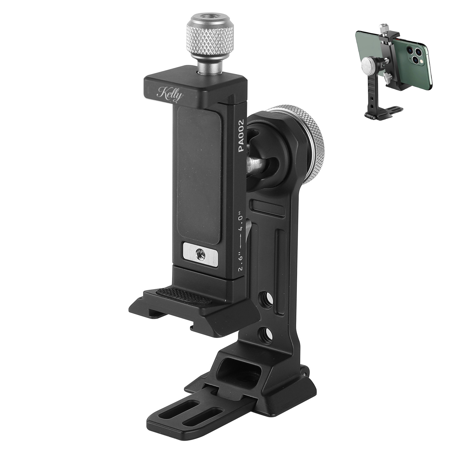 Aluminum Rotatable Foldable Phone Tripod Mount Adapter 4