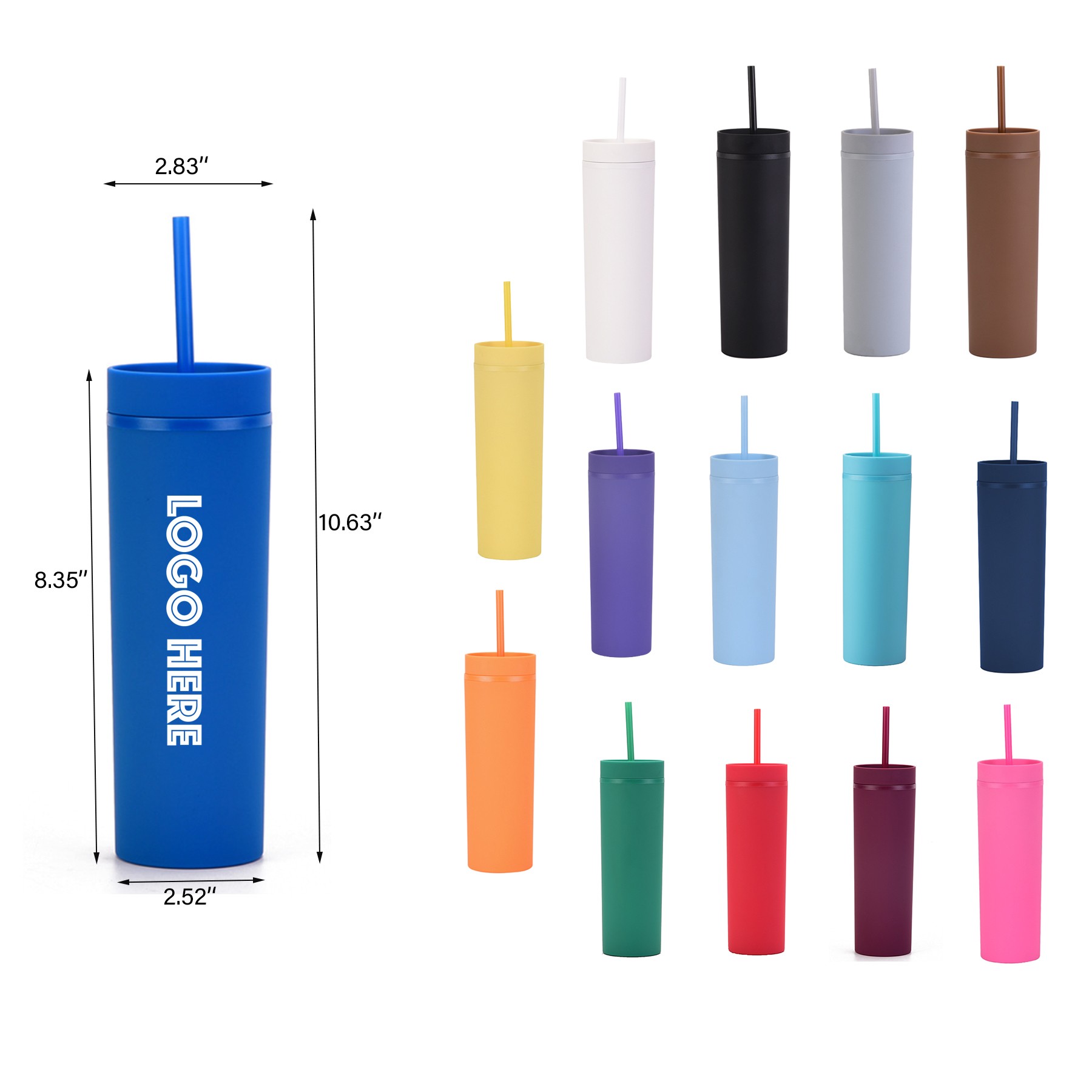 16OZ Double Wall Plastic Water Bottle