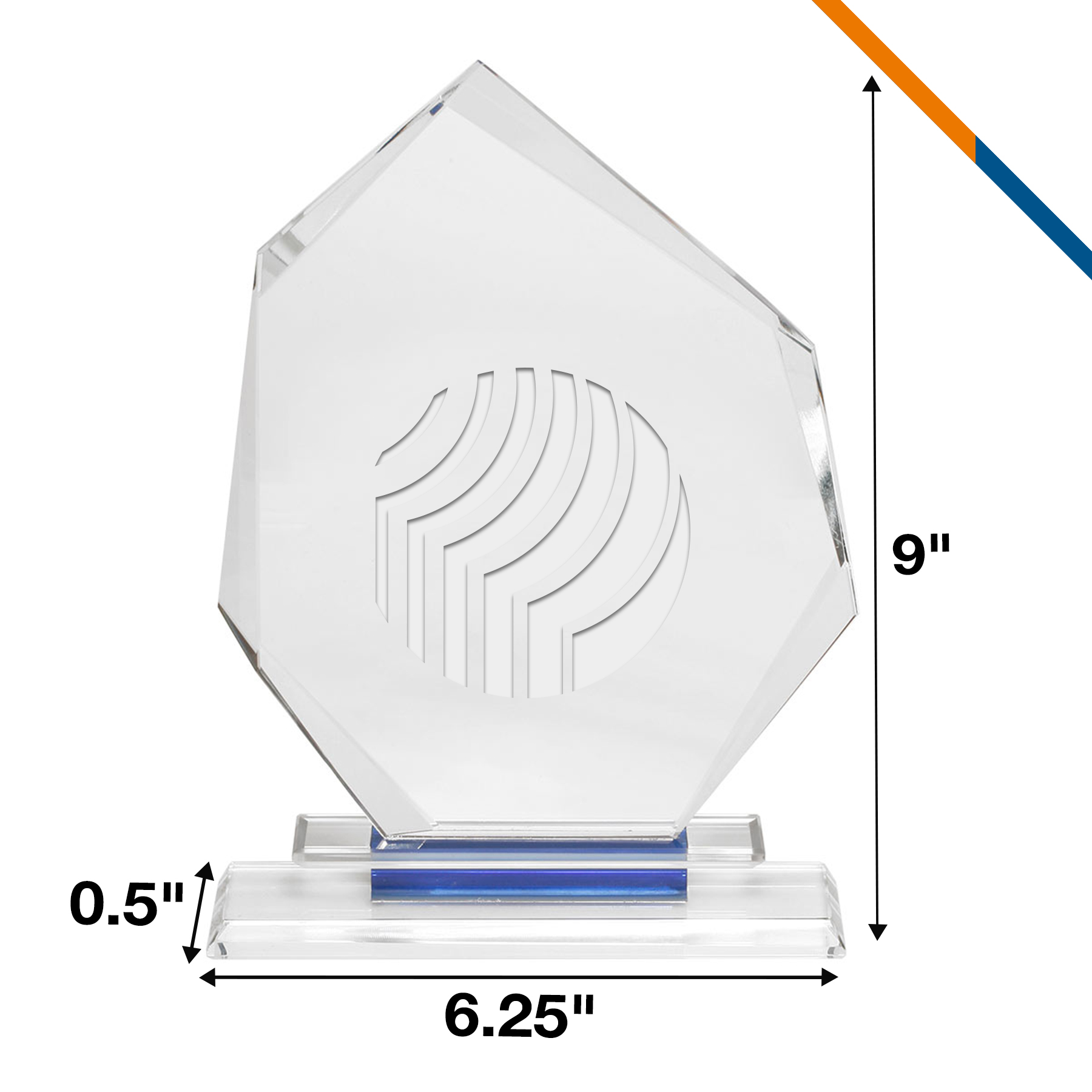 Rach Slanted Heptagon Glass Trophies 5
