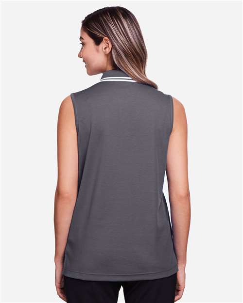 Women's CrownLux Performance® Plaited Tipped Sleeveless Polo - DG20SW 37
