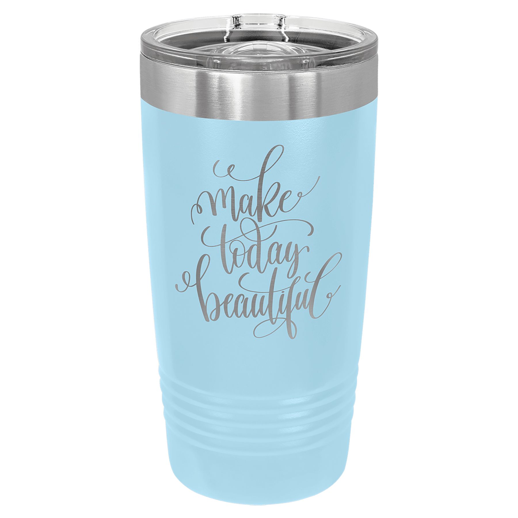 Polar Camel 20 oz. Light Blue Insulated Ringneck Tumbler with Slider Lid 1