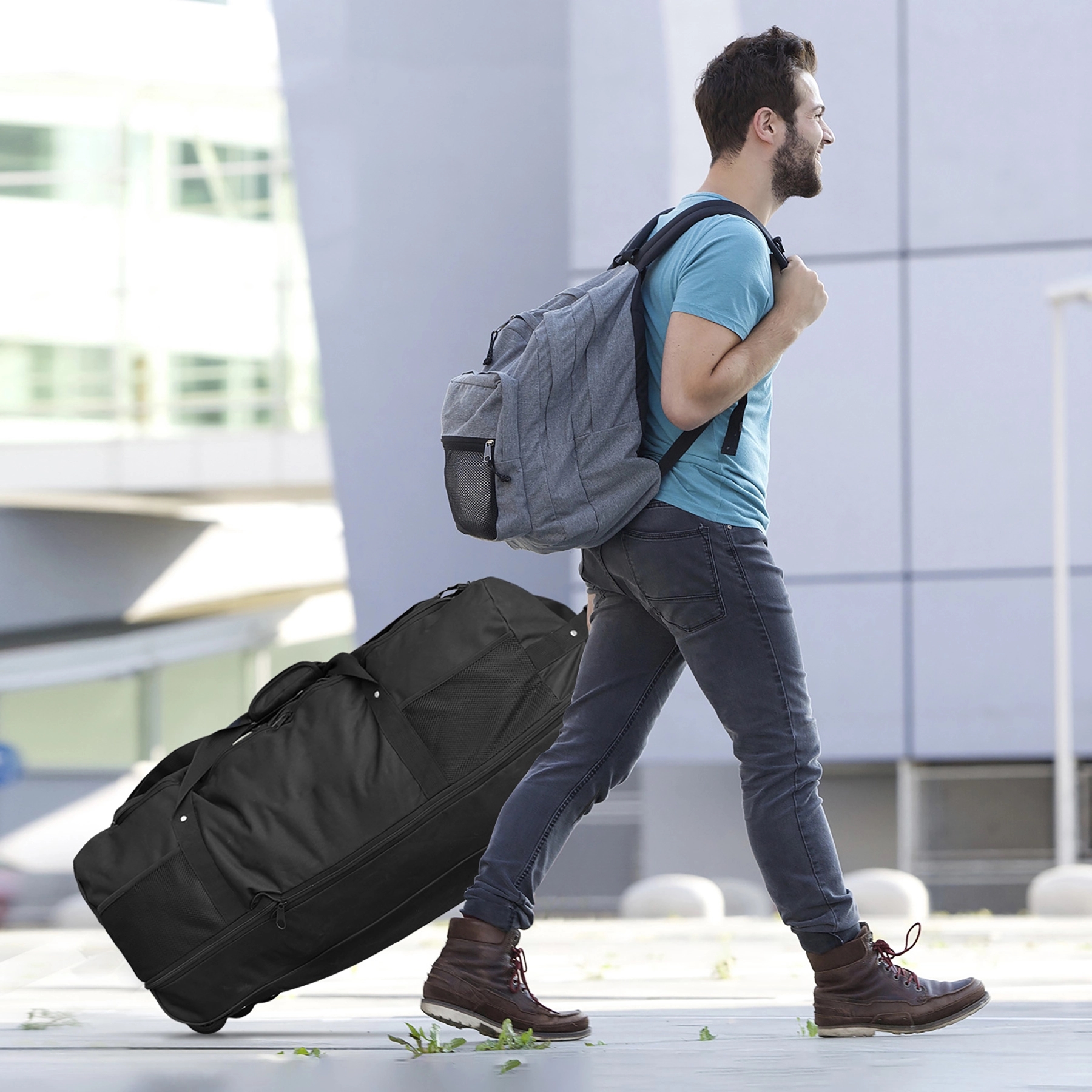 Durable Rolling Duffel Bag Backpack 5