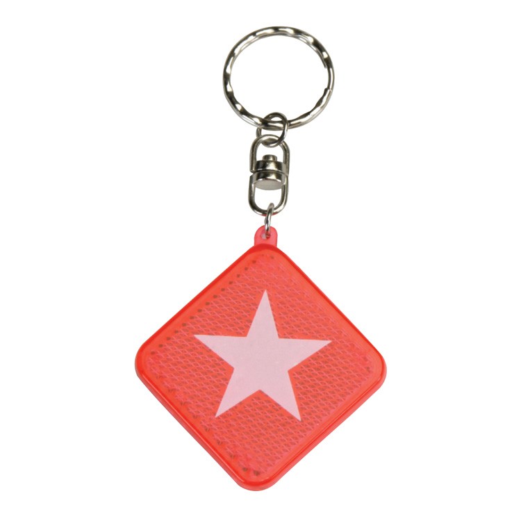 Clearance Item! Square Diamond Red Reflector Keyring