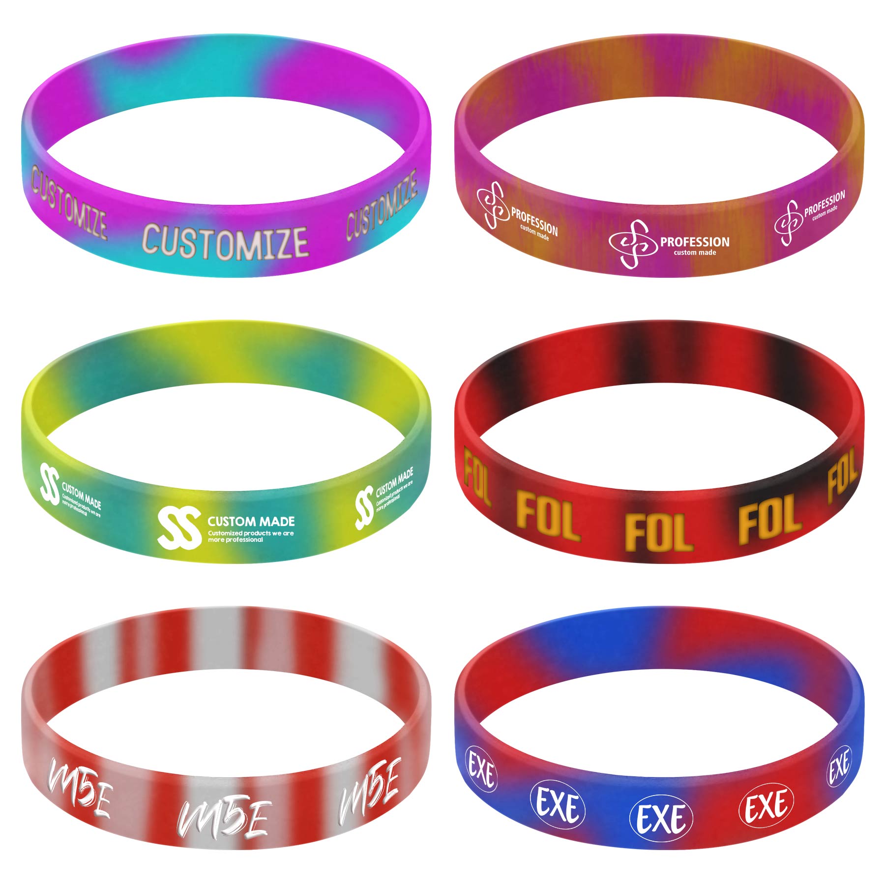 Tie Dye Silicone Segmented Silicone Bracelet 1
