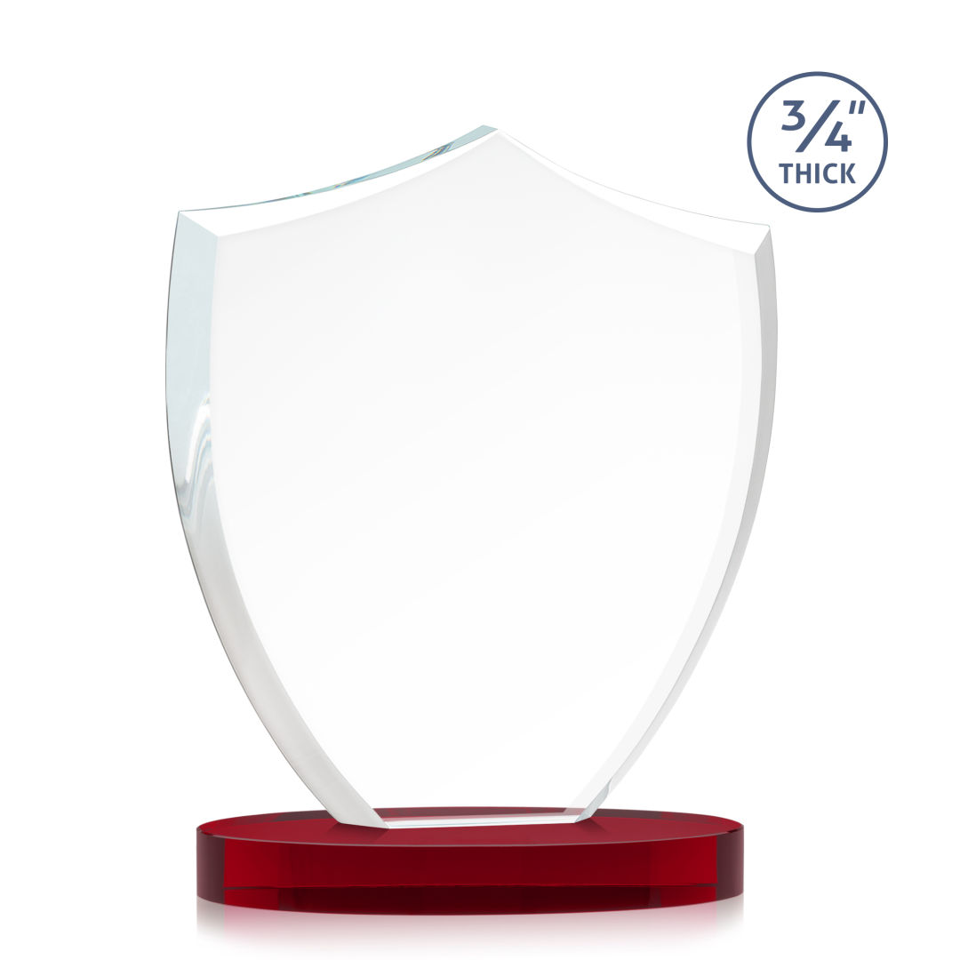 Scudo Shield VividPrint™ Award on Alberton Base - Red 7