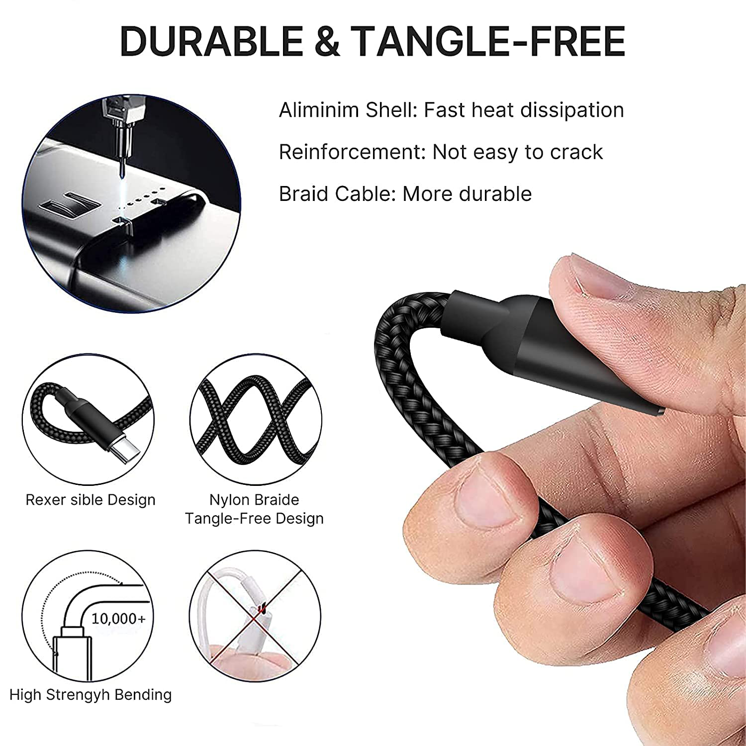 Spring Charger Cable 3 In 1 Usb Fast Charging Cord 5