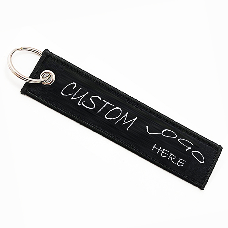 Embroidered woven key chain 2
