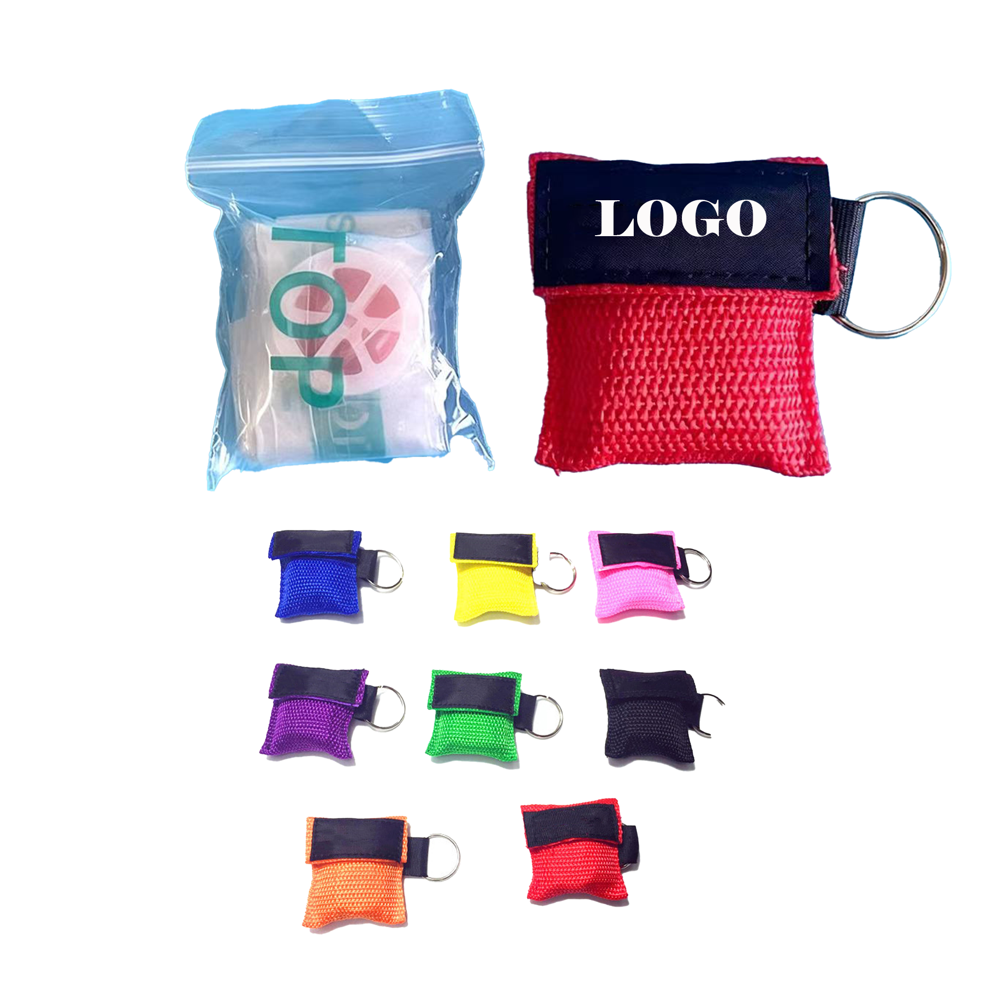 Disposable Emergency CPR Face Shields Pocket Mask Keychain MOQ100 1