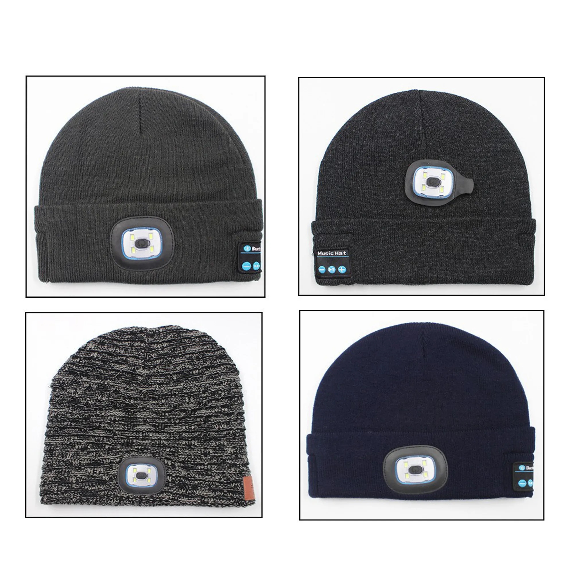 Bluetooth Beanie Hat With Light 5