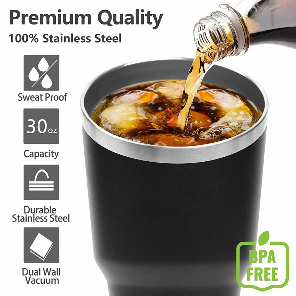 20Oz Stainless Steel Tumbler Insulated Cup With Lid & Straw 3